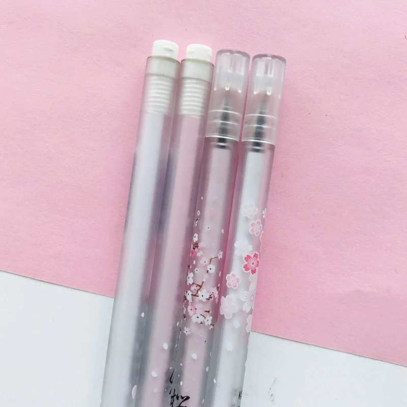 2 шт./партия, романтические хрустальные перьевые ручки Sakura, Гелевая Ручка-роллер, школьные канцелярские принадлежности, подарок для детей, черные чернила 0,5 мм