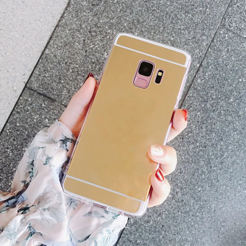 Покрытие мягкий чехол из ТПУ с зеркалом для samsung M10 M20 A6 A8 плюс J4 J6 Prime A7 A9 S8 S9 S10 плюс S10 Lite силиконовый чехол на заднюю панель