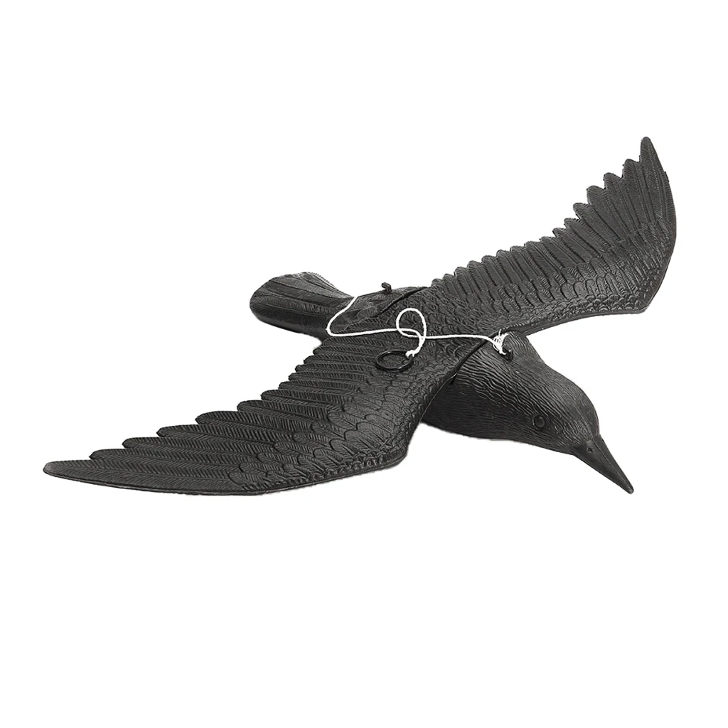 Realistic Crow Decoy With Sprouting Wings Scarecrow Garden Hunting Scarer | Дом и сад