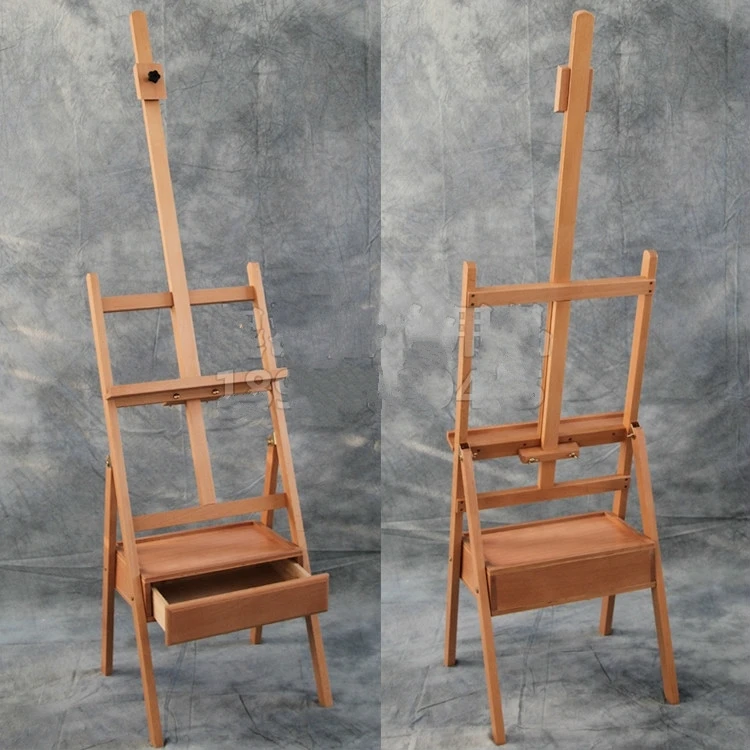 Подъемный деревянный мольберт из бука, 1,5-1,9 м, художественная картина, мольберт с выдвижным ящиком, выставочная стойка, деревянная картина