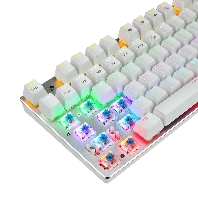Игровая механическая клавиатура со светодиодной подсветкой синий красный