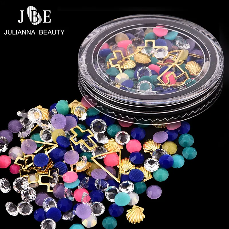 

Стразы для дизайна ногтей, 1 коробка, разноцветные, вишневые 3D инструменты для дизайна ногтей, камни, кристаллы, украшения из сплава, художес...