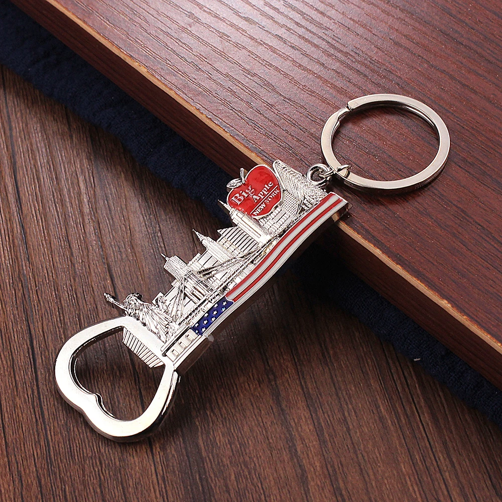 Vicney большой Apple открывалка брелок со статуей свободы Золотые ворота мост
