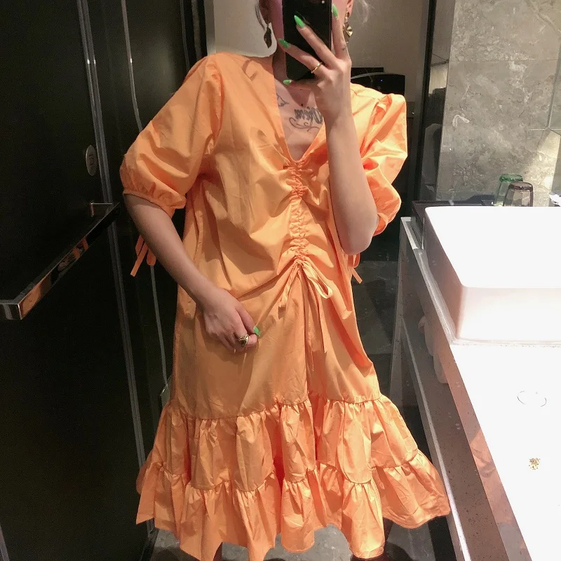Robe femme сексуальное платье 2019 летний модный шнурок рыбий хвост свободное дикое