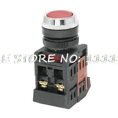 AC 600V 10A NO/NC DPST диаметр резьбы 22 мм Красный Мгновенный кнопочный переключатель