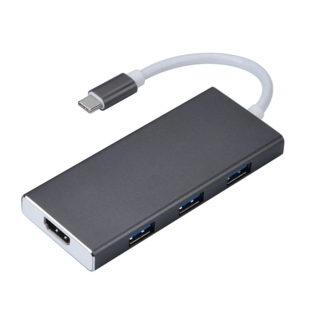USB C концентратор Type адаптер 7 в 1 док станция с 4K HDMI выходом PD Зарядка 3 порта 0 для