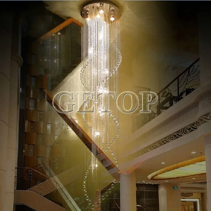 Дуплексная хрустальная люстра K9 для лестницы роскошный подвесной светильник
