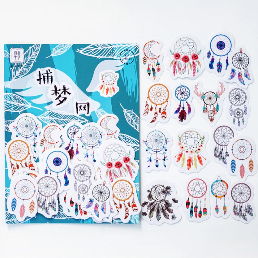 Dreamcatcher 45 шт./упак. вымышленного японский Decoracion журнал, милый дневник блокнот путешествия Еда Стикеры s Скрапбукинг для художественного оформления ногтей, ручная работа Стикеры школьных принадлежностей - Color: Dreamcatcher