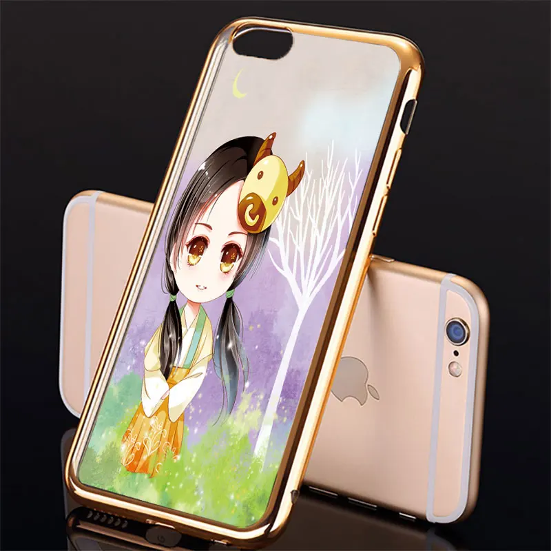 Lotezly для iPhone 6 покрытие TPU телефон Shell случаях мультфильм молодая девушка (взять 7