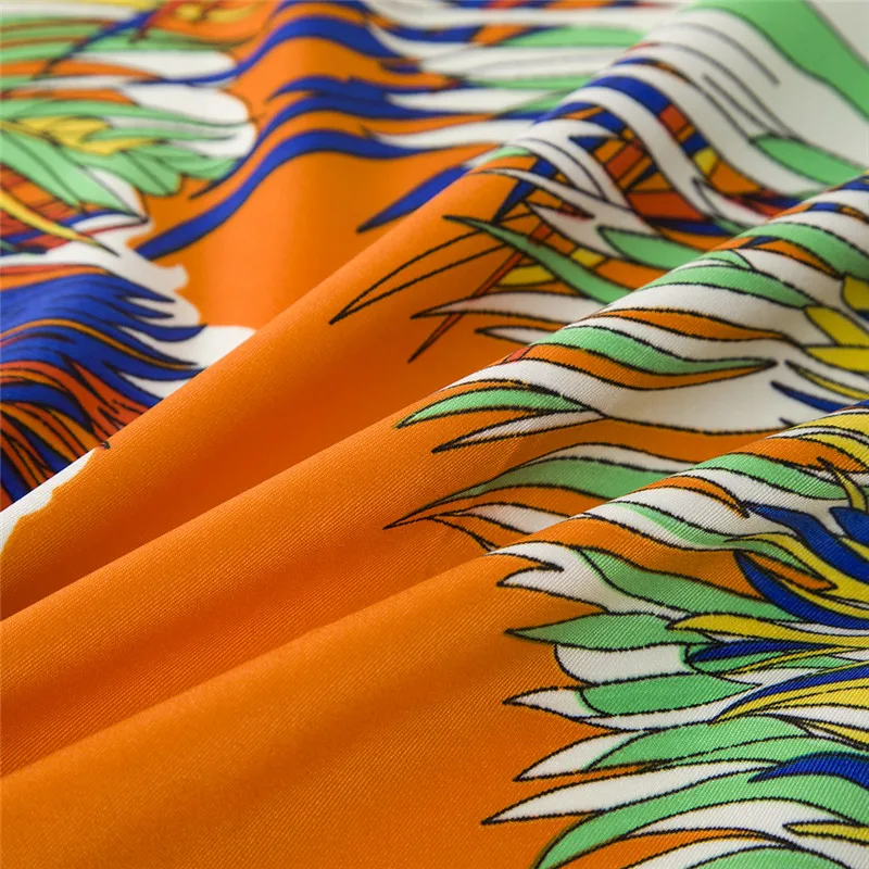 Женский платок POBING квадратный из 100% шелка с индийским принтом перьев 2017|silk scarf|silk
