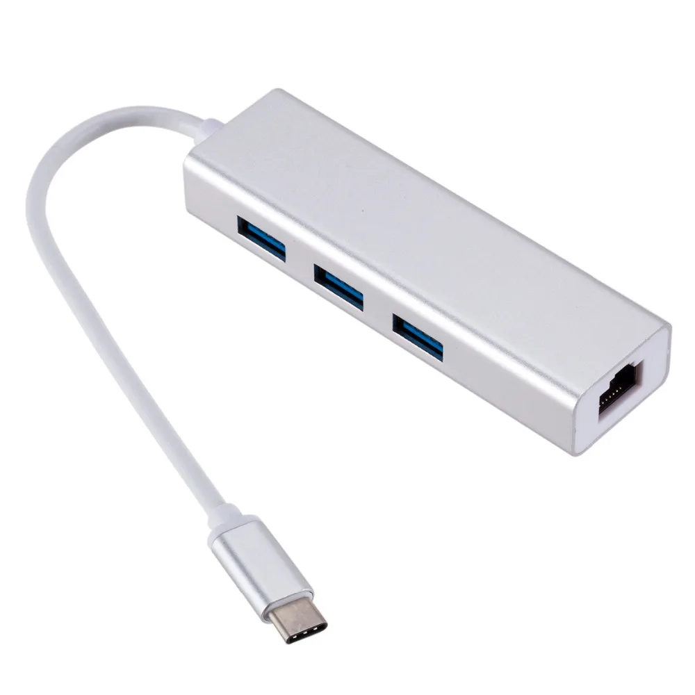 3 порта USB 0 концентратор 1 Type C Male To Gigabit Ethernet LAN сетевой адаптер RJ45 для устройств с