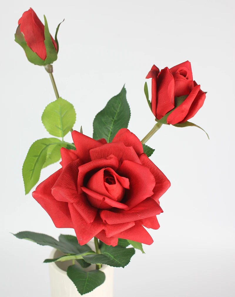 Экстра10% скидка/10 шт) 5or10PCS(2 цветка+ 1 бутон)/PC большой дом/Свадьба/Вечерние/украшение невесты искусственный Голубь из латекса Настоящее прикосновение цветок розы