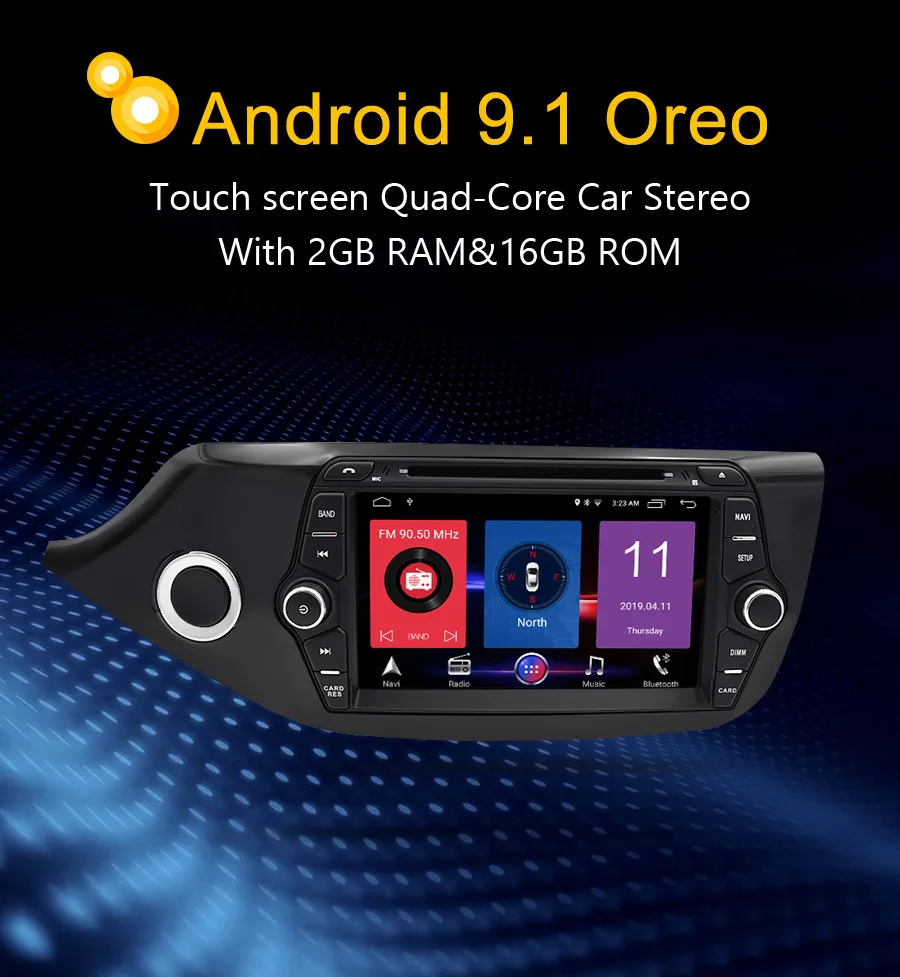 Android 9,1/9,0 автомобильный Радио gps навигация Мультимедиа dvd-плеер для Kia Ceed 2012 2013 RDS wifi стерео ips экран