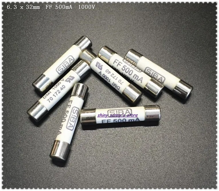 5 шт./лот 6 3x32 мм FF 500mA 1000V SIBA керамический предохранитель DMI Fuse ДЛЯ Fluke универсальный