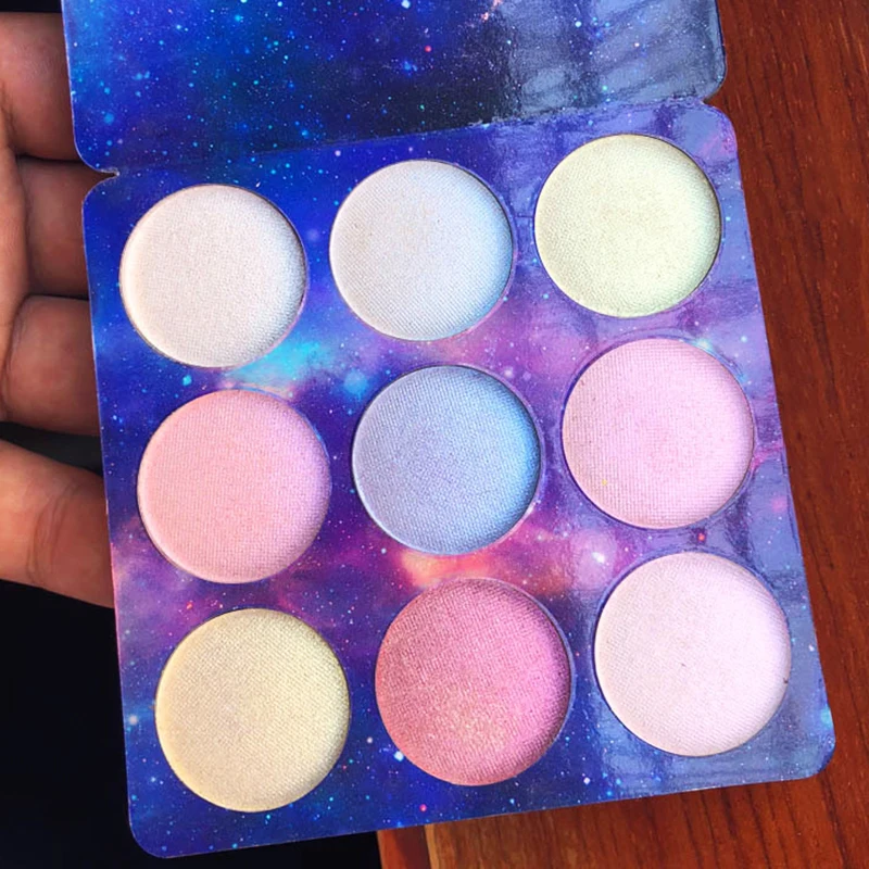 Палитра теней для век 9 цветов мерцающие пигментированные водостойкие тени с