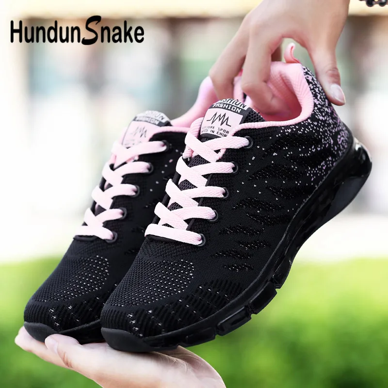 dark blue pink Hundunsnake/летняя спортивная обувь для женщин; коллекция года; сетчатые женские кроссовки на воздушной подушке; Zapatillas Deportivas Mujer; черные беговые кроссовки для фитнеса; G-33 - Цвет: dark blue pink