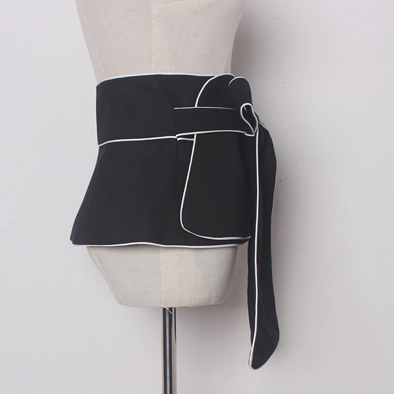 

New brand design spring solid color army greeb loose big bow wide long belts women fashion tide all-match accessories