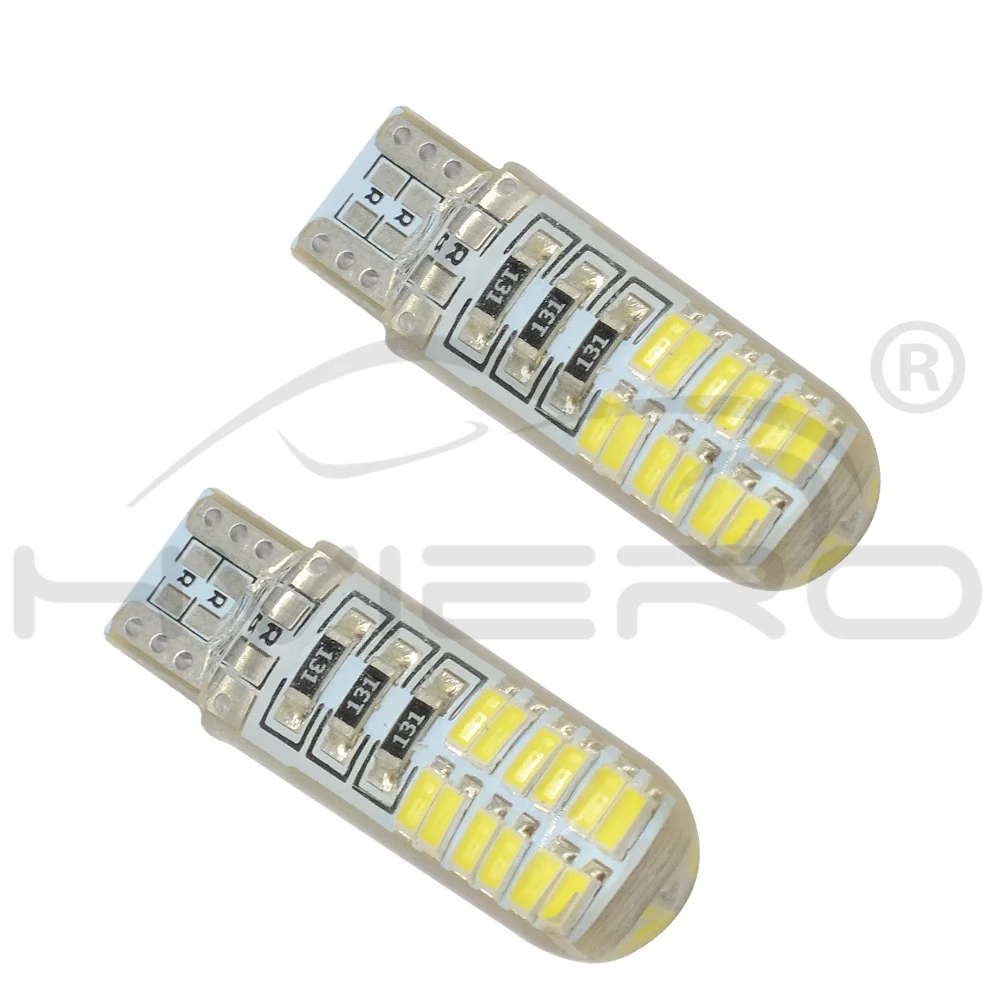 10X 24SMD Авто Стайлинг белый авто светодиодный 194 светильник для чтения габаритный боковой Клин номерной знак задний фонарь сигнальная парковочная лампа