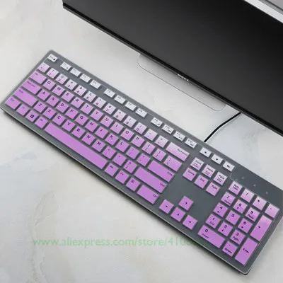 Gradient Purple Силиконовая крышка клавиатуры для DELL inspiron 5459 I3455 3459 3650 AIO kb4021 sk8120 все-в-одном ПК настольный водонепроницаемый протектор кожи - Цвет: Gradient Purple