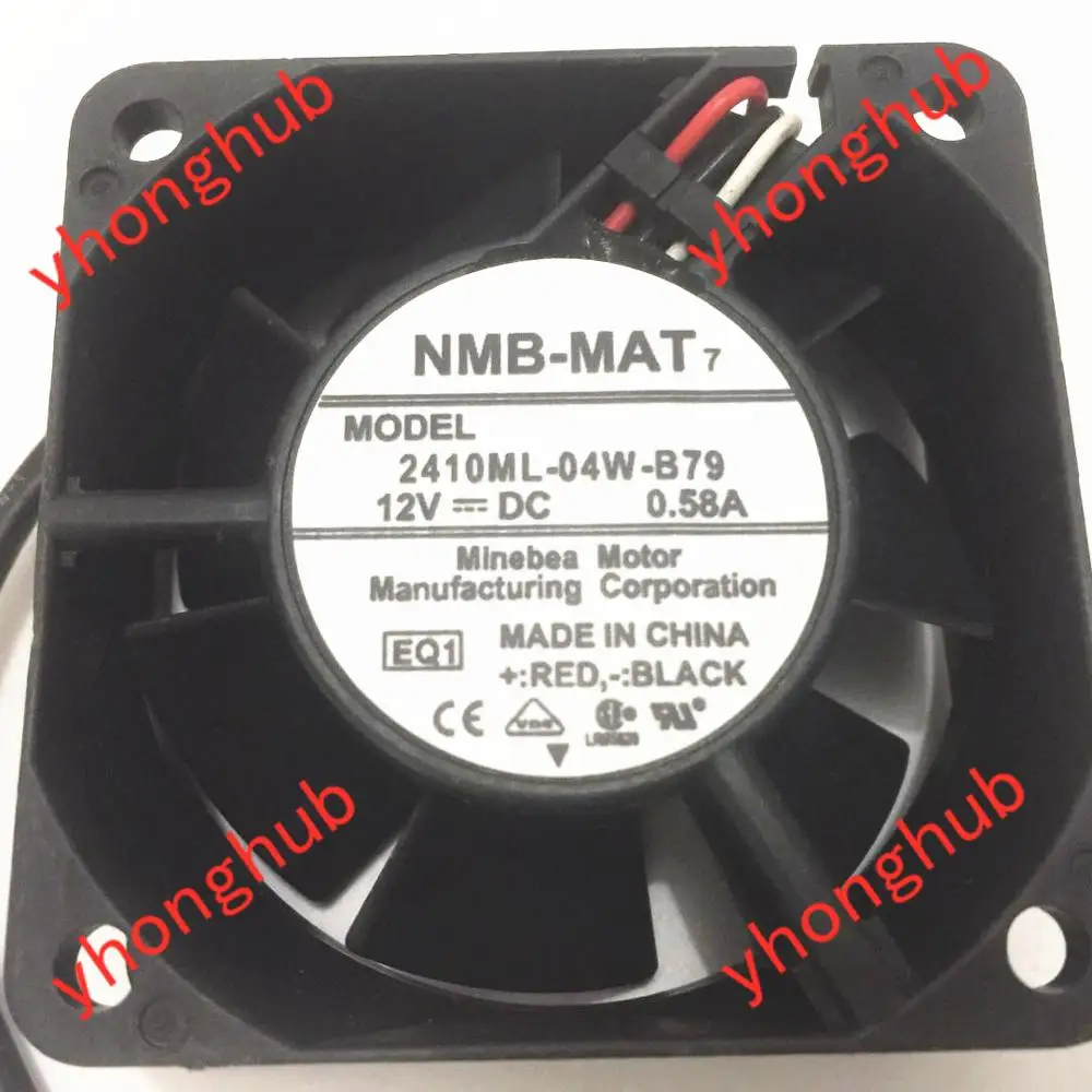 NMB MAT 2410ML 04W B79 EQ1 DC 12V 0.58A 3 жильный 60x60x25 мм Сервер вентилятор охлаждения|square fan|server fandc