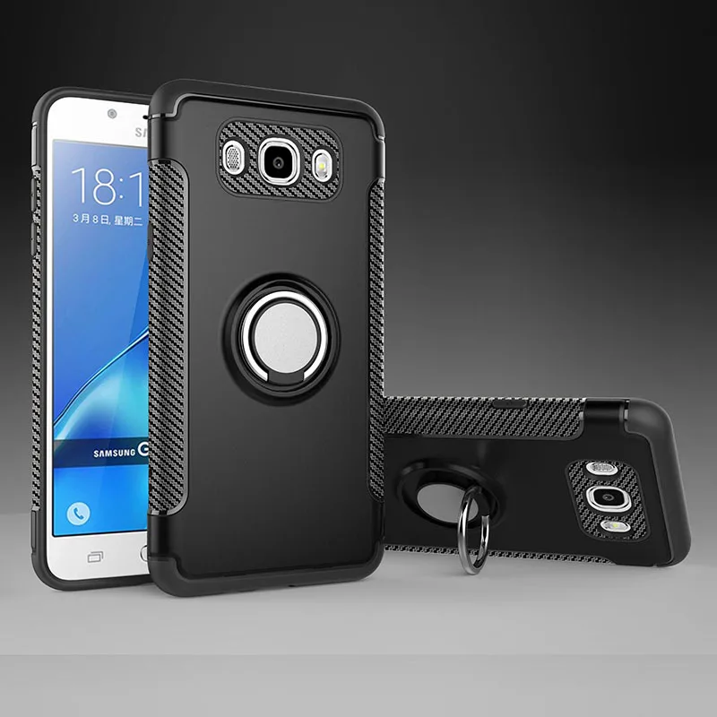 Роскошный бронированный металлический магнитный чехол для samsung Galaxy J7, чехол для samsung J5, мягкий чехол, держатель J5 S10 Lite - Цвет: Black