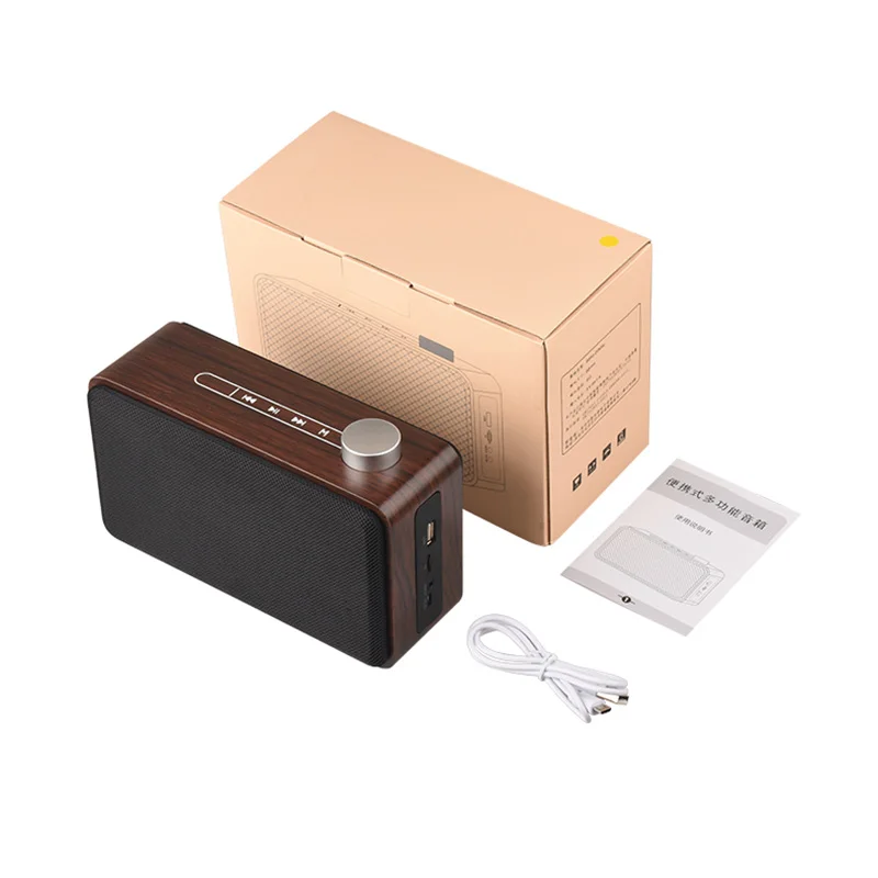 Сенсорный деревянный Bluetooth динамик супер бас портативный сабвуфер Музыка