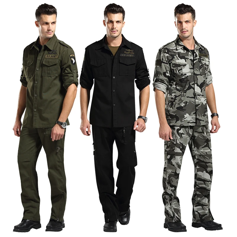 Костюм мужской Камуфляжный из куртки и брюк в стиле милитари|camouflage set|military suitmilitary