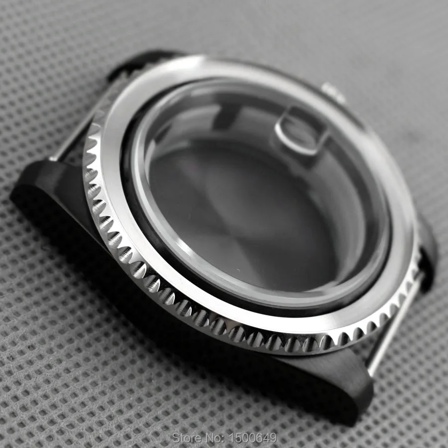 Черный стальной чехол 40 мм Pvd с индикацией даты без рамки черный однотонный низ