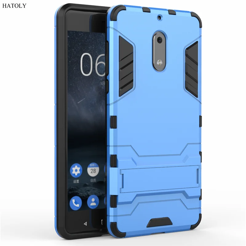 HATOLY для бронированный чехол Nokia 6 Чехол для Nokia 6 противоударный робот Гибридный Силиконовый Резиновый Твердый чехол на заднюю панель телефона для Nokia 6 ta-1021