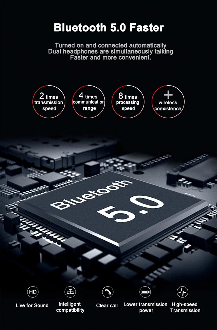 TWS IPX8 водонепроницаемые беспроводные наушники Bluetooth 5 0 гарнитура с сенсорным