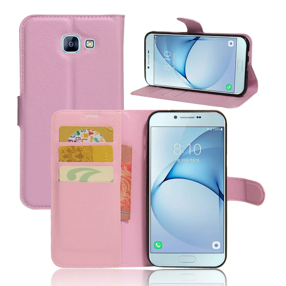 Чехол кошелек из искусственной кожи для Samsung Galaxy A8 2016 откидная подставка сумка