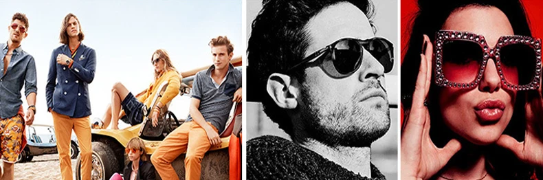 FU E Fashion sunglasses Women Brand Designer Retro Large Square sunglasses Men Glasses Tricolor stripe sunglasses UV400