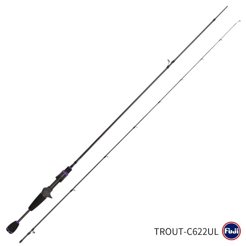 White TSURINOYA TROUT UL Fishing Rod ELF 1.88m Weight 70g FUJI Guide Rings Accessories Ultralight Spinning Casting Lure Rod - Color: White