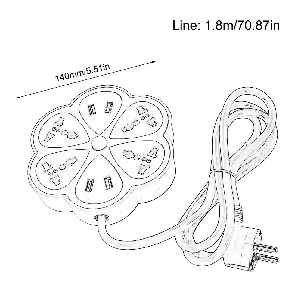 Портативная смарт-розетка с лимоном на 1,8 м многофункциональная 4 USB 12 розетка для зарядки для дома с вилкой US/EU/UK