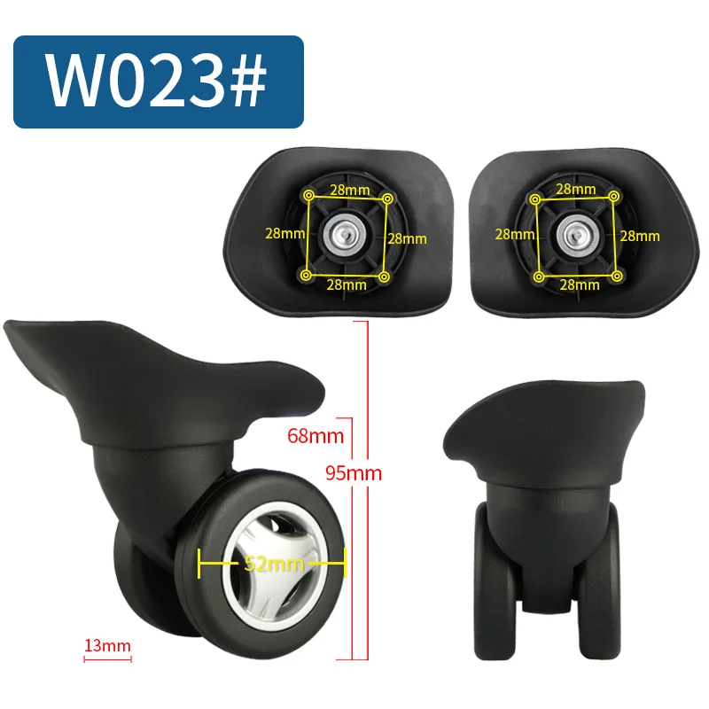 W023(2 Wheels)Black 14-30 дюймов Чехол для костюма на колесиках, универсальные аксессуары для багажа, чехол для костюма на колесиках, запчасти, высокое качество, чехол на колесиках, ролики - Цвет: W023(2 Wheels)Black