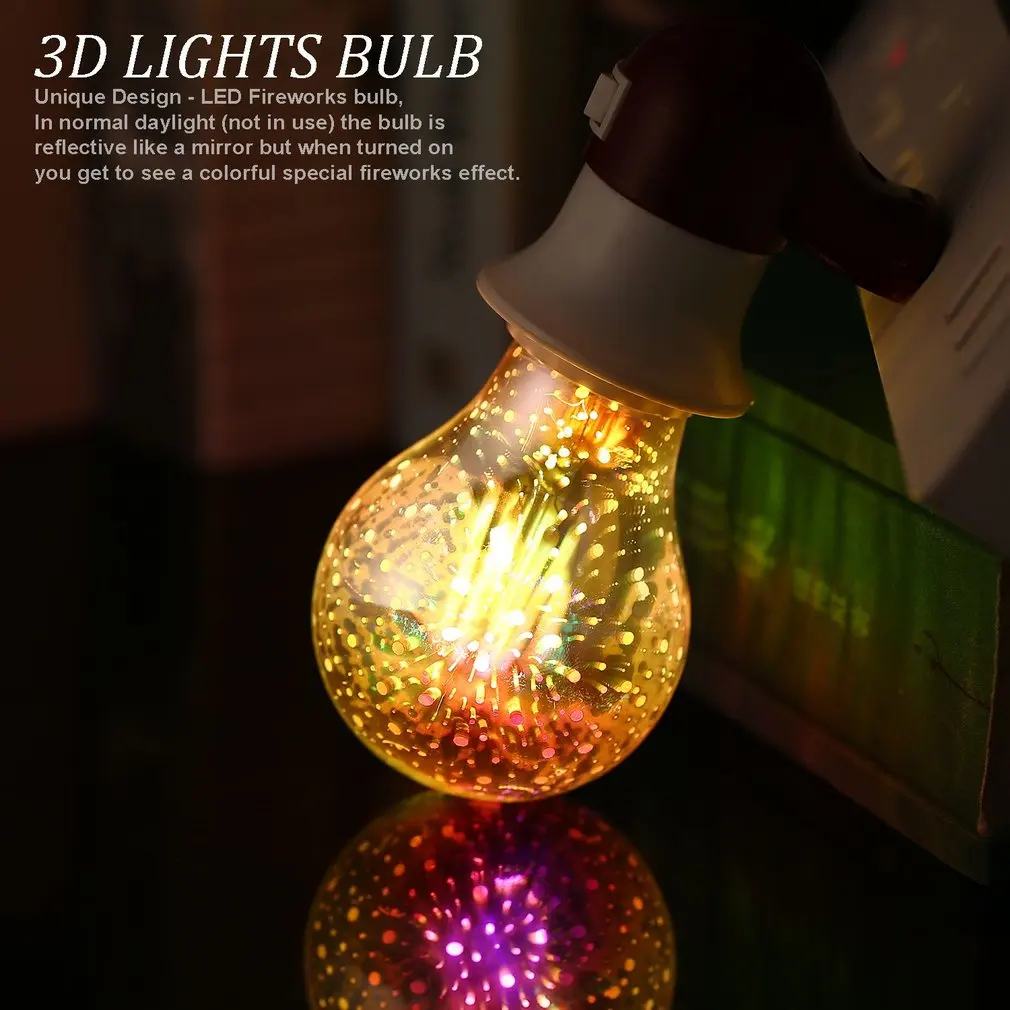 ICOCO 3D E27 светодиодная лампа ST64 G95 G80 A60 фейерверки 4 Вт шаровые огни Звездные
