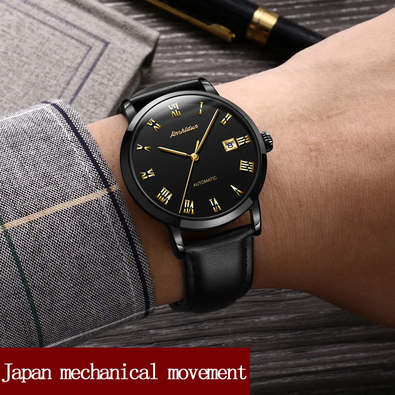 Автоматические механические часы JSDUN от ведущего бренда роскошные с турбийоном