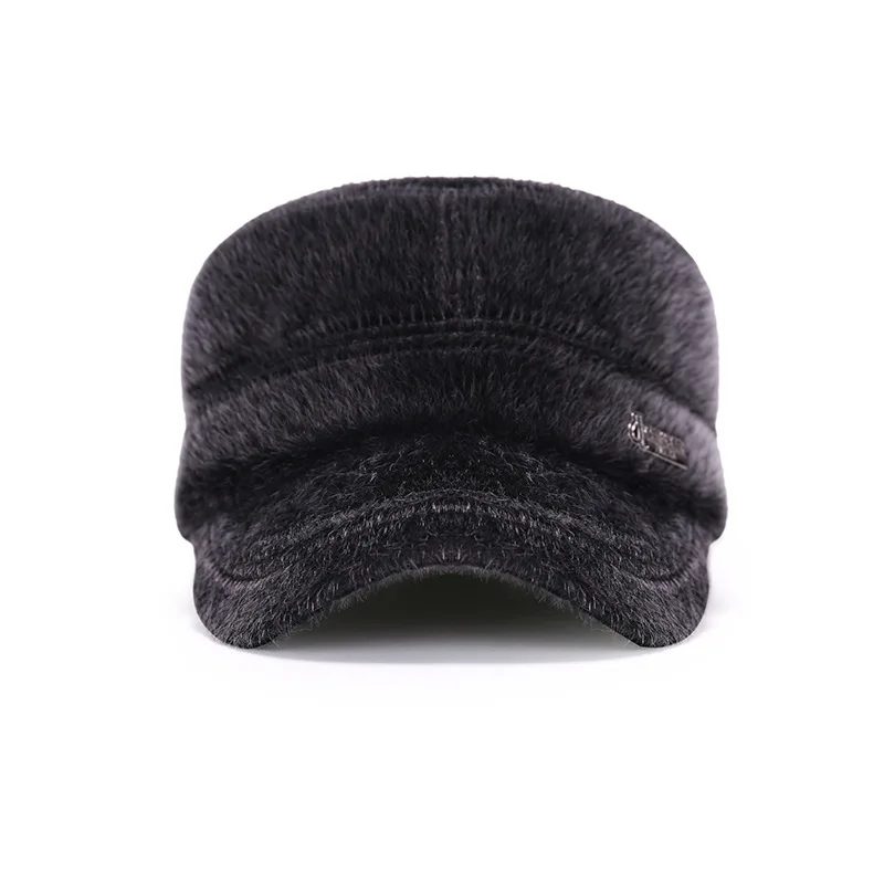 Модная зимняя мужская шапка Меховая сохраняющая тепло бейсбольная толстая
