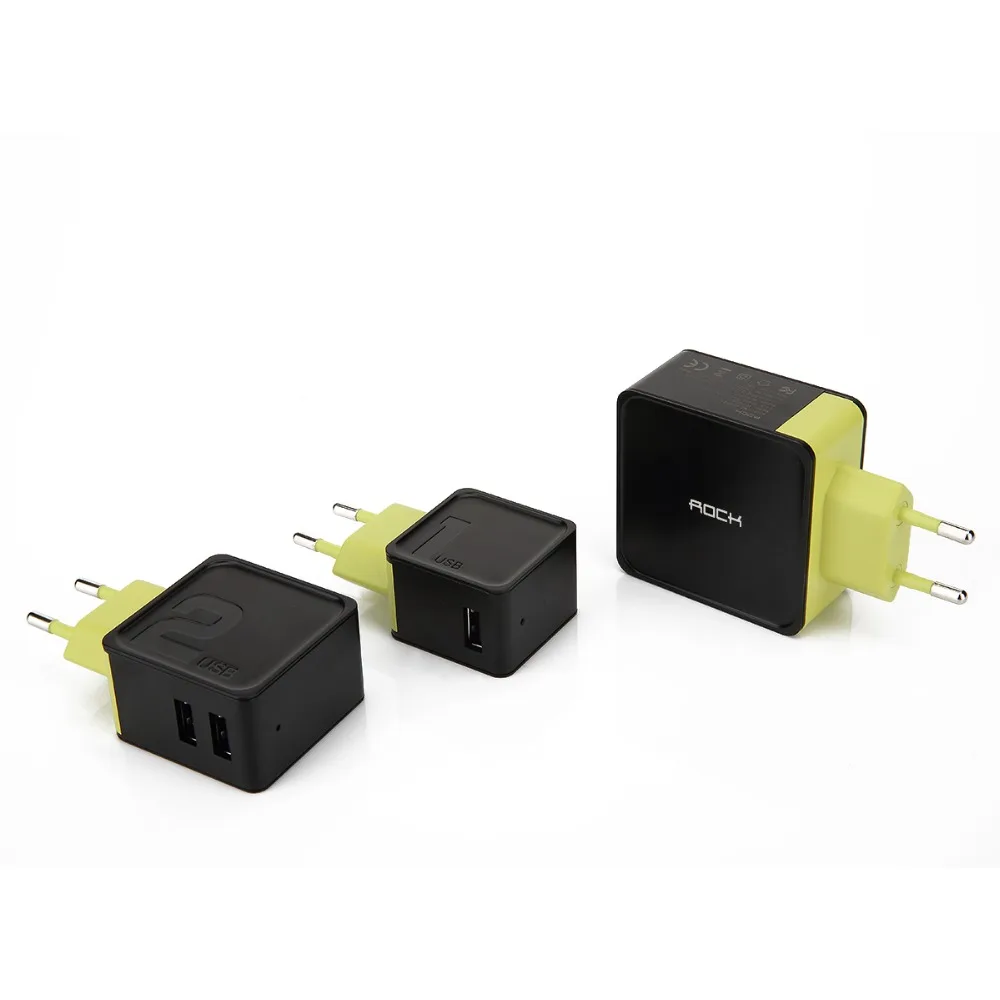 Rock 4 2 USB быстрое зарядное устройство Универсальная Быстрая зарядка дорожный Складной адаптер 5V2. 4A 5V4A EU US вилка для iPhone samsung Xiaomi huawei