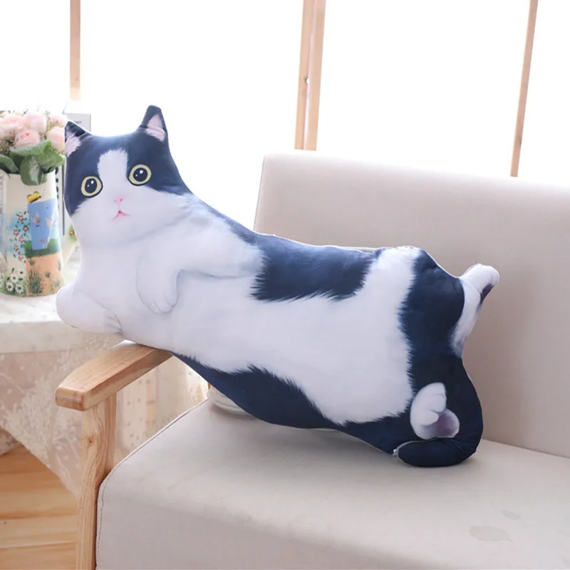 3D моделирование мультфильм Подушка валик в виде кошки индивидуальное постельное