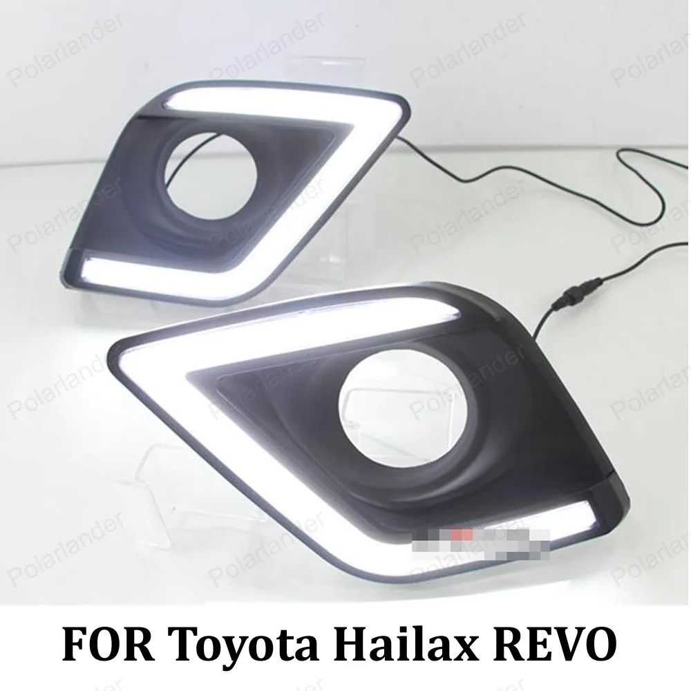 Светодиодный дневные ходовые огни для T/oyota H/ILUX R/EVO 15 16 противотуманных фар