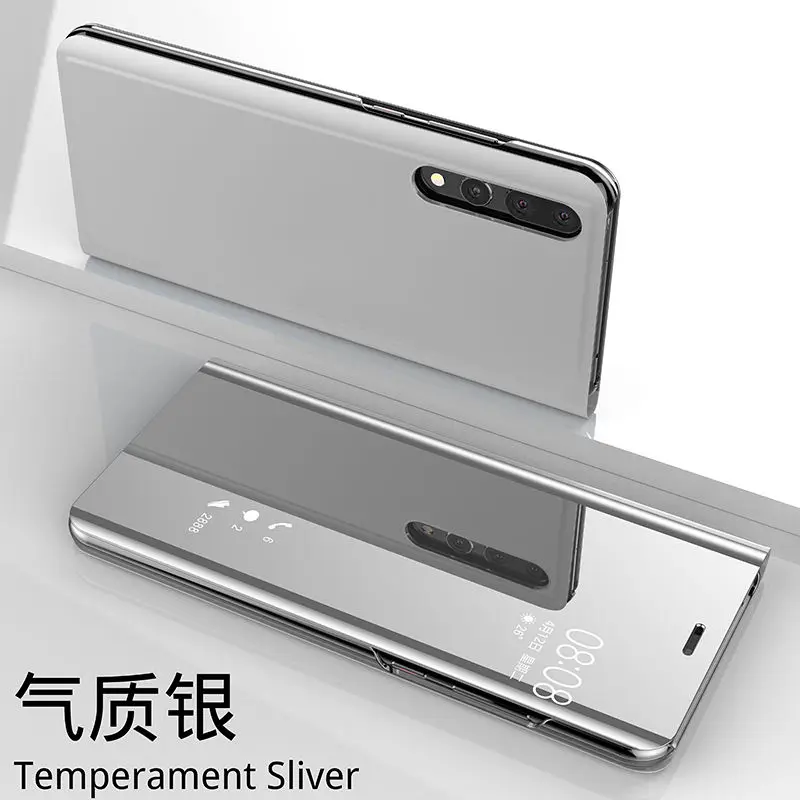 silver white Зеркальный кожаный чехол-книжка для huawei P30 P20 pro P10 Lite P Smart чехол mate 10 20 Pro 20X Nova 3 3i 4 Honor 10 9 Lite чехол - Цвет: silver white