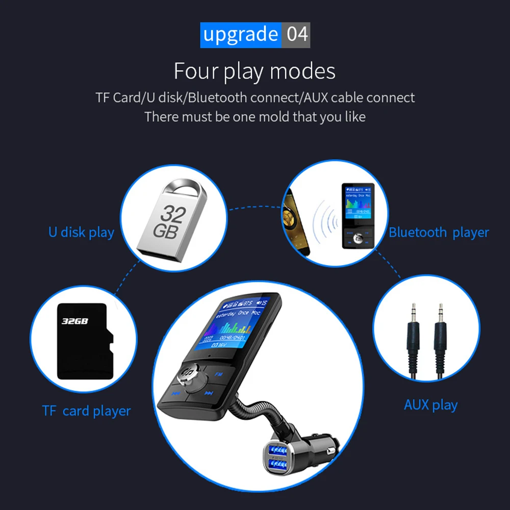 Цветной ЖК-экран fm-передатчик Bluetooth автомобильный комплект быстрая зарядка двойной USB MP3-плеер Aux модулятор в режиме реального времени аудио авто аксессуары