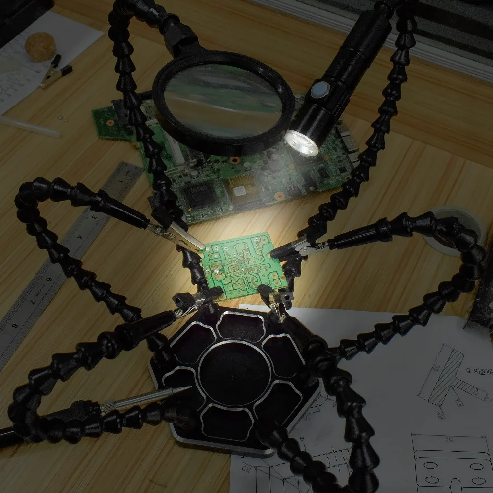 NEWACALOX пайка Руки помощи сторонняя пайка PCB держатель инструмент с USB фонарик с увеличительным стеклом стекло сварочная станция инструмент