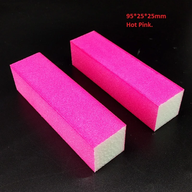 

2pcs/lot High Quality Pink Pro Nail Buffer File Sponge Sandpaper Emery Block Polishing Candy color Manicure Pedicure Sets