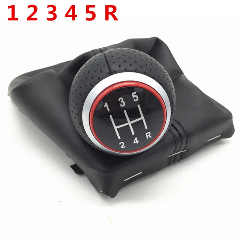 Red 12345R Cover Для Audi A4 S4 B8 8K A5 8T Q5 8R S Line 2007- ручной автомобильный рычаг переключения передач Ручка кожаный чехол переключателя передач крышка багажника чехол воротник - Название цвета: Red 12345R Cover