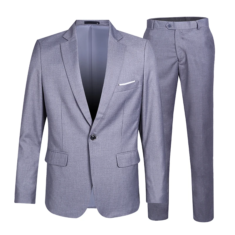 Большие размеры костюмы для мужчин 2019 модные платья мужские с брюками однотонные