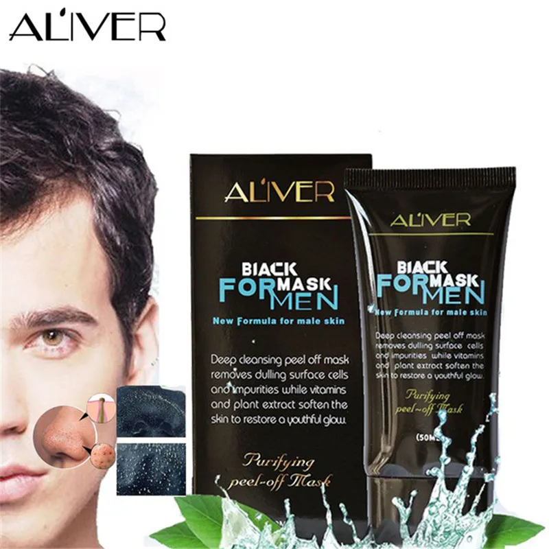 

Aliver Bamboo charcoal Blackhead Removal Face Mask Deep Cleansing Mud Black Mask Acne Treatments For Men Facial Cream For Male