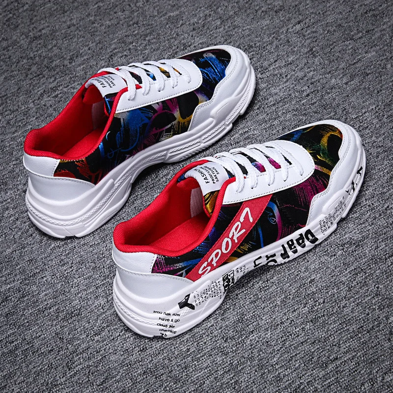 Кроссовки мужские на платформе Вулканизированная подошва удобная дышащая