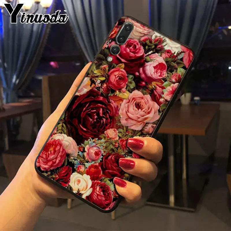Yinuoda розовый цветок пион на вазе Мягкий силиконовый чехол для телефона huawei p20 pro